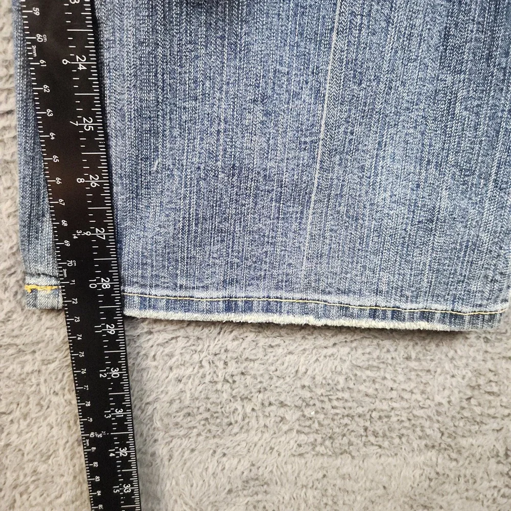 Mixit Jeans Womens 14P Blue Mid Rise Stretch Embellished Beaded Y2K Denim Pants